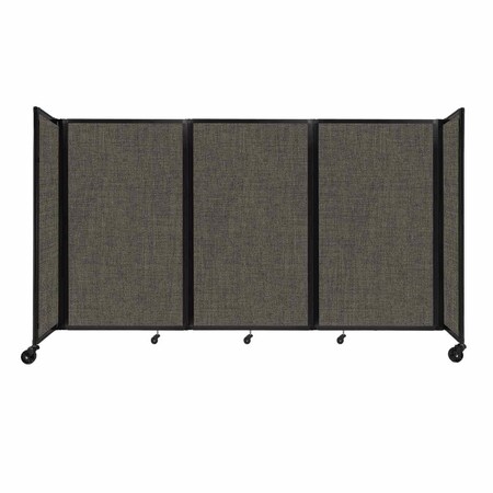 Versare Room Divider 360 Folding Portable Partition 8'6" x 5' Mocha Fabric 1160404